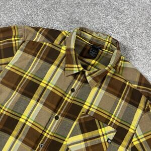 Marmot Flannel Shirt Mens Extra Large Plaid Fall Outdoors Hiking Button Up Brown